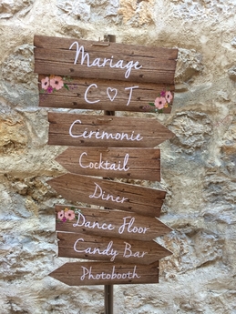 panneau directionnel mariage personnalisé