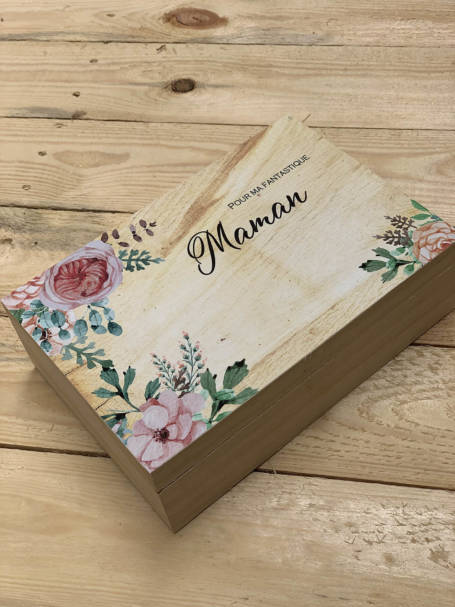détail couvercle coffrets à cadeaux à offrir fête des mères