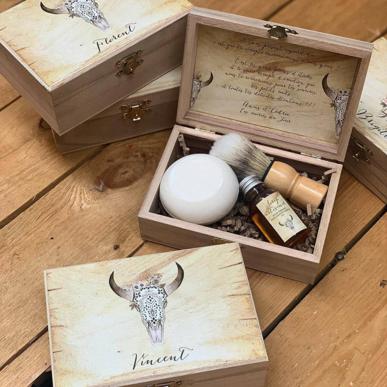 Box cadeau personnalisée à offrir au témoin, parrain, homme